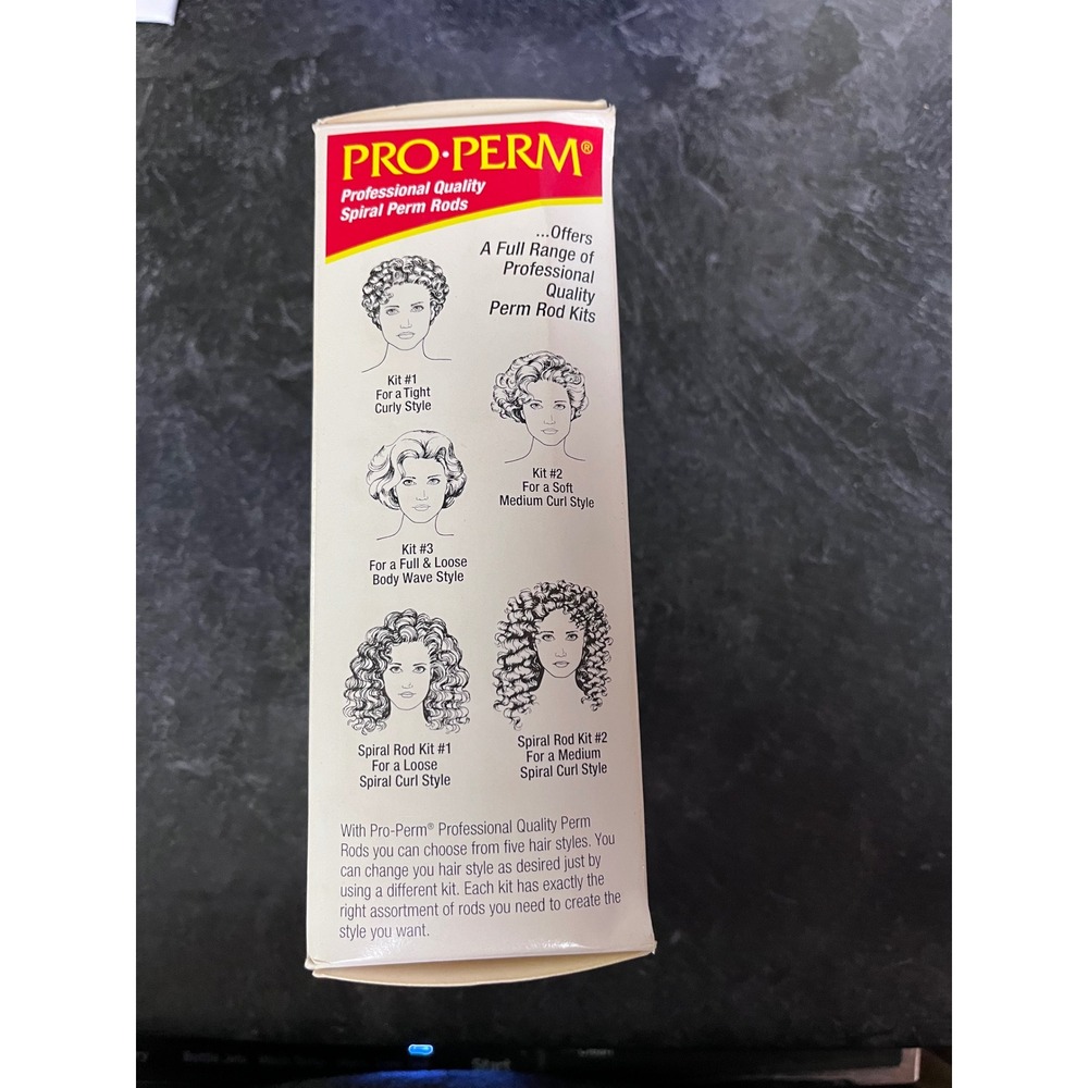 Pro-Perm Spiral Rod Kit 1 Large Spiral Curls 12 Salon Perm Rods Blue White 1085 - Picture 2 of 4